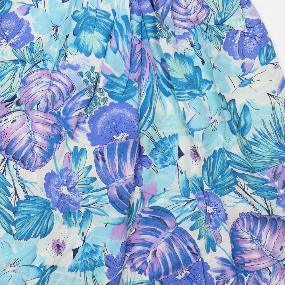 Three's Company Womens Blue Floral  Culotte Shorts Size 16