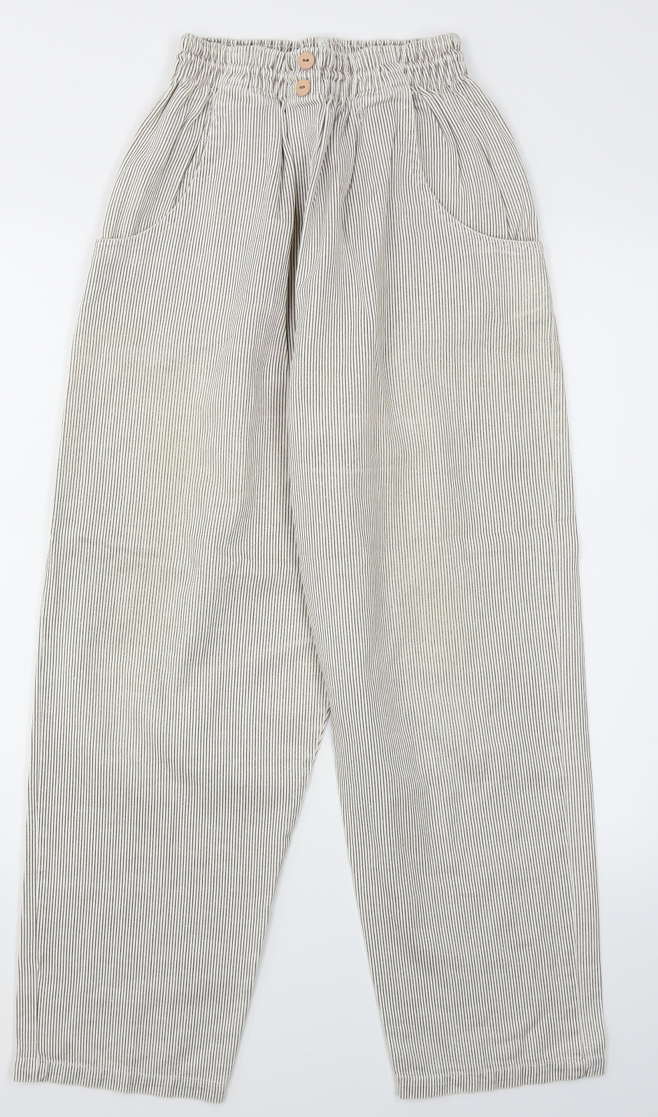 Preworn Womens Brown Striped  Trousers  Size 16 L26 in