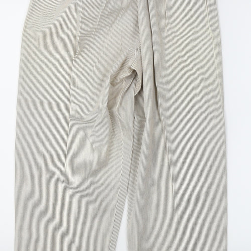 Preworn Womens Brown Striped  Trousers  Size 16 L26 in