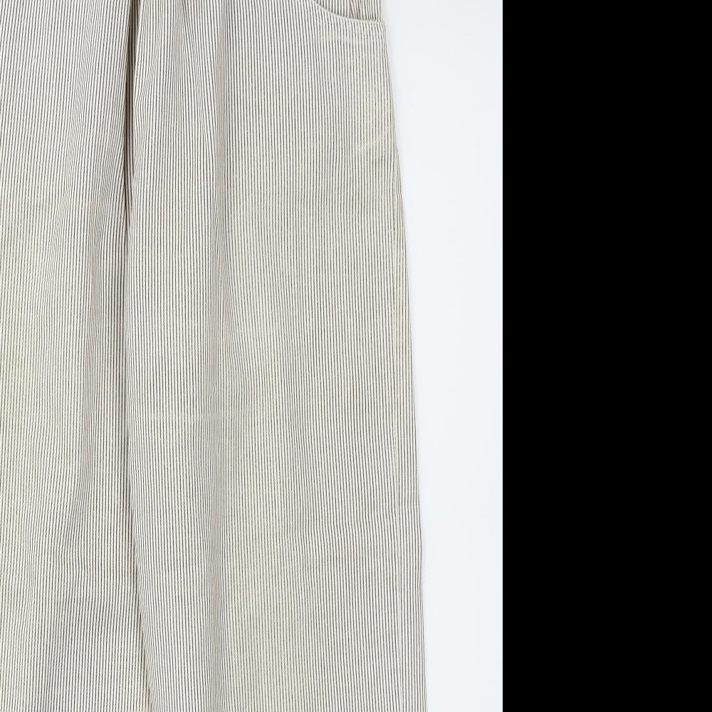 Preworn Womens Brown Striped  Trousers  Size 16 L26 in