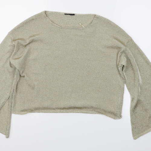 Preoworn Womens Gold   Cropped T-Shirt Size 10