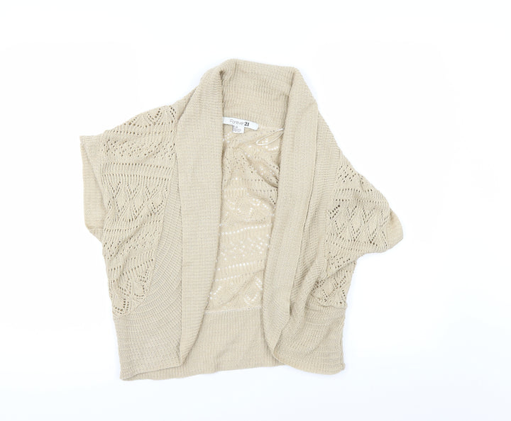 FOREVER 21 Womens Beige Cardigan Jumper Size L