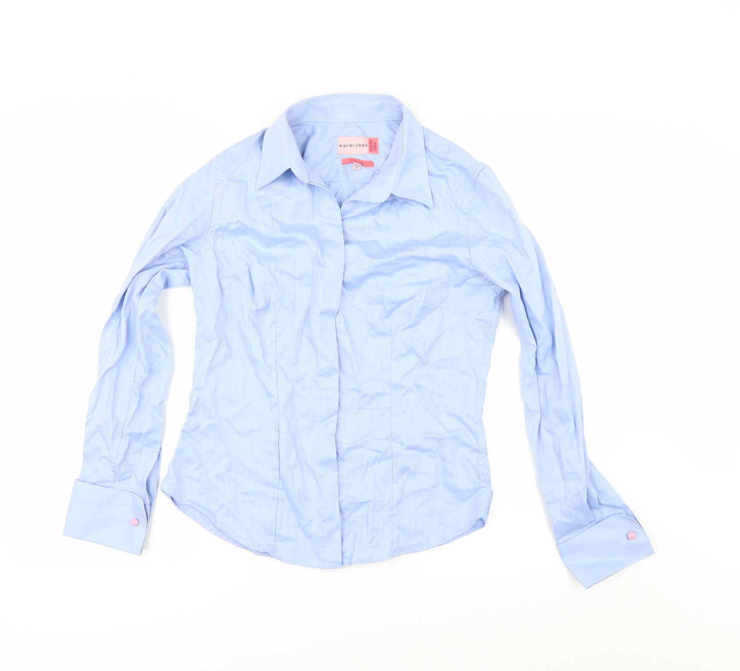 Wardrobes Womens Blue Striped  Tunic Button-Up Size 10