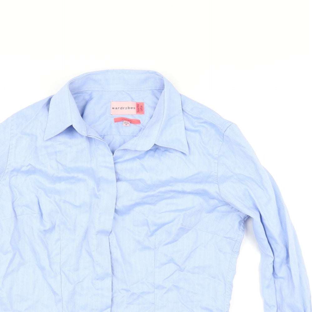 Wardrobes Womens Blue Striped  Tunic Button-Up Size 10