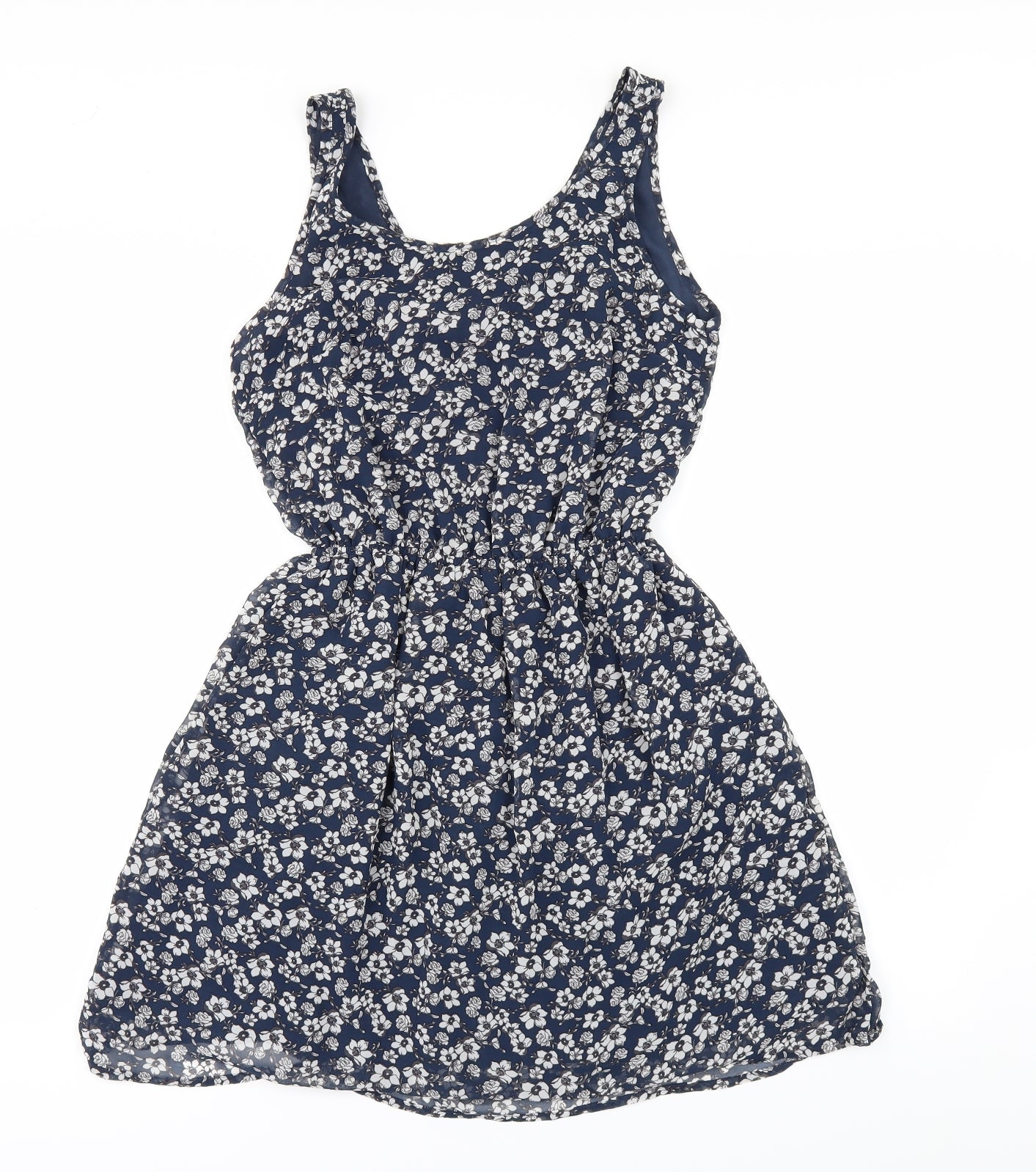 H&M Womens Blue Floral  A-Line  Size 10