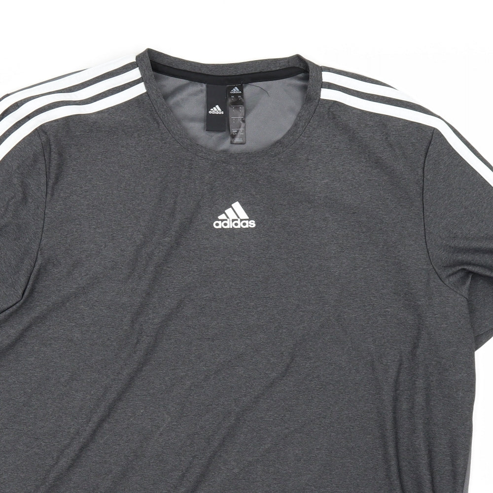adidas Mens Grey    T-Shirt Size L
