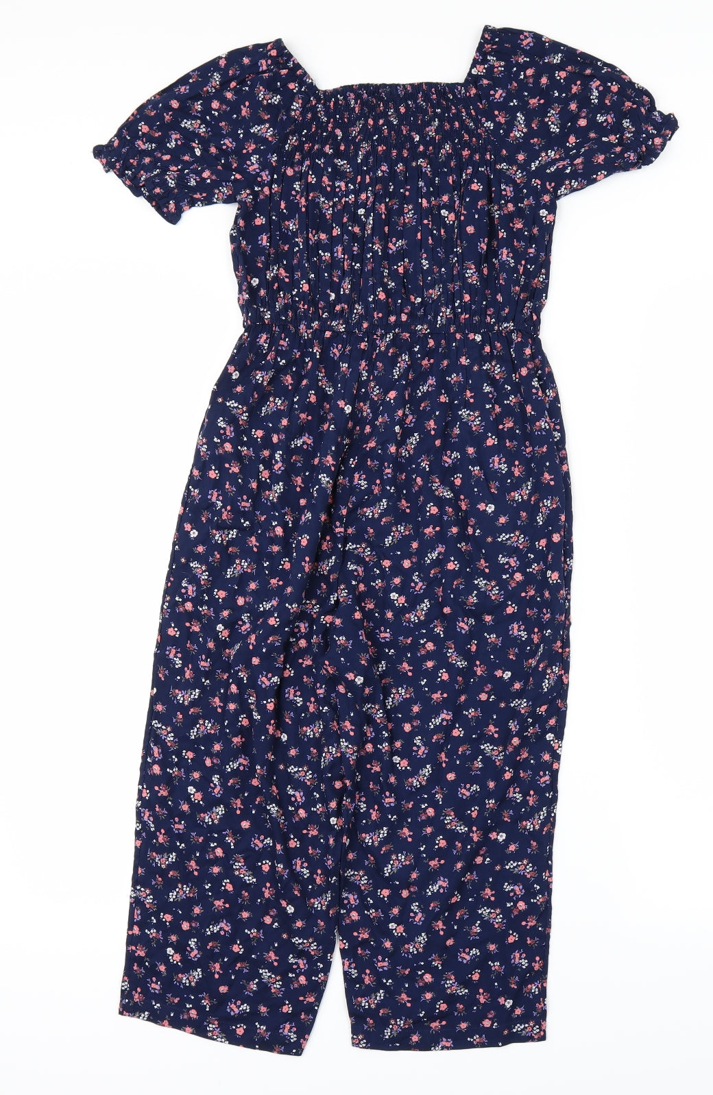 NEXT Girls Blue Floral  Jumpsuit One-Piece Size 7 Years