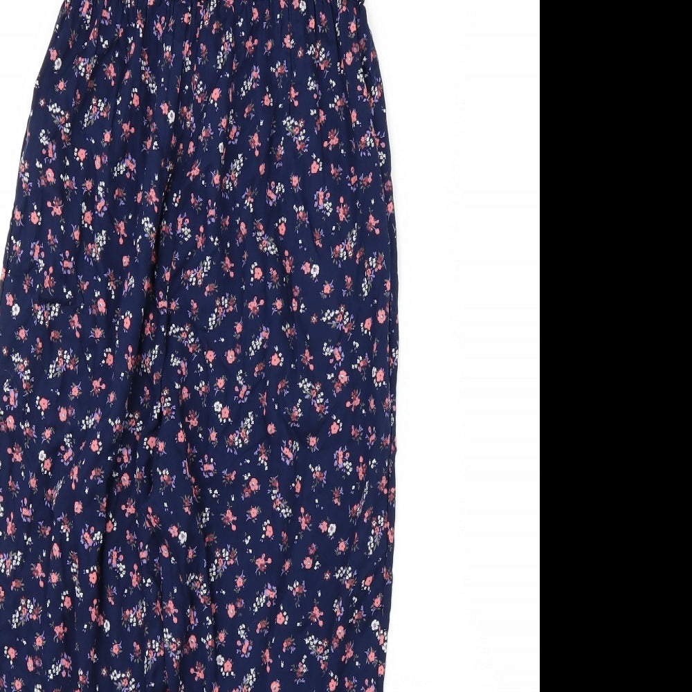 NEXT Girls Blue Floral  Jumpsuit One-Piece Size 7 Years
