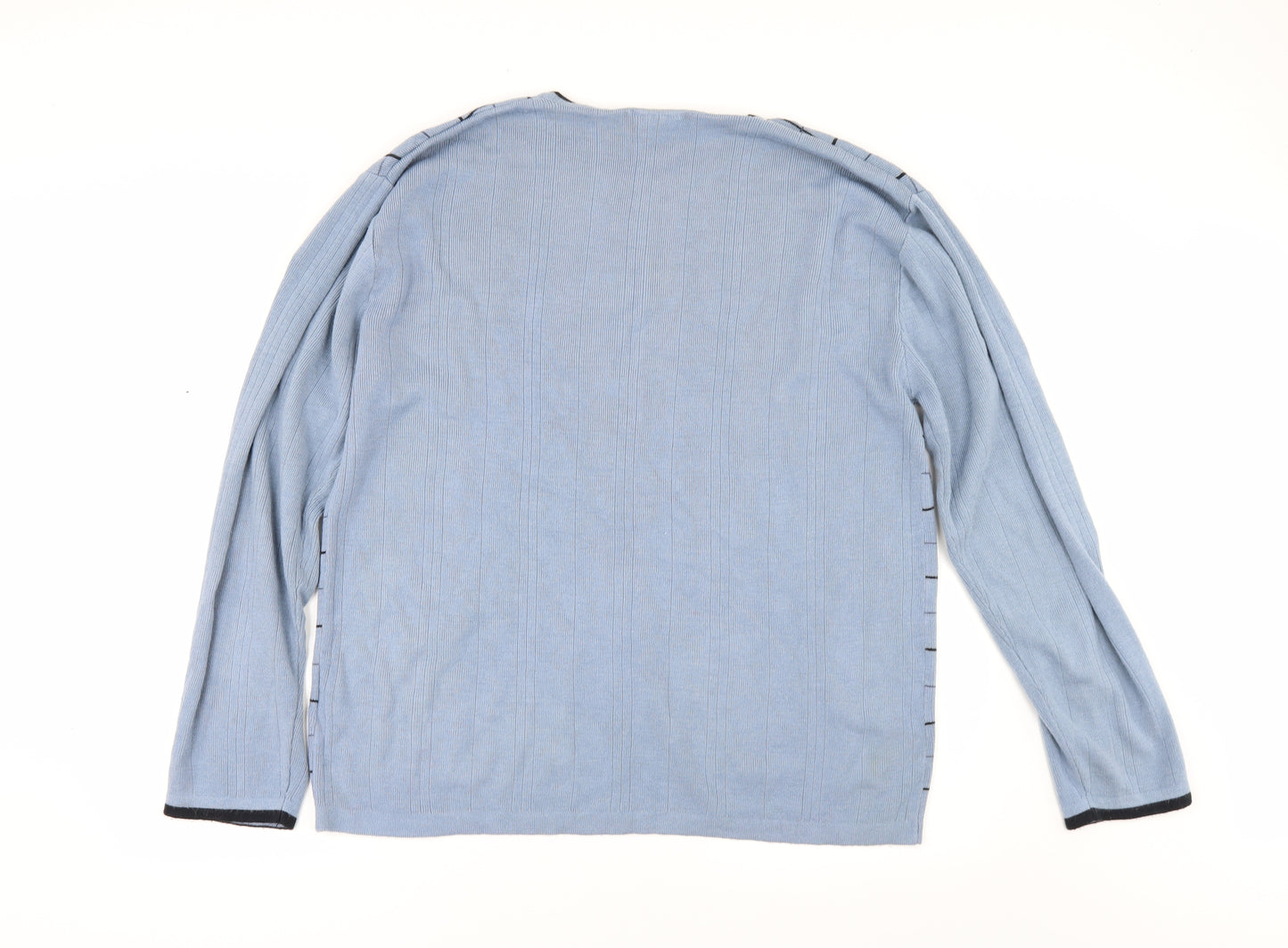 m2m Mens Blue Check  Pullover Jumper Size XL