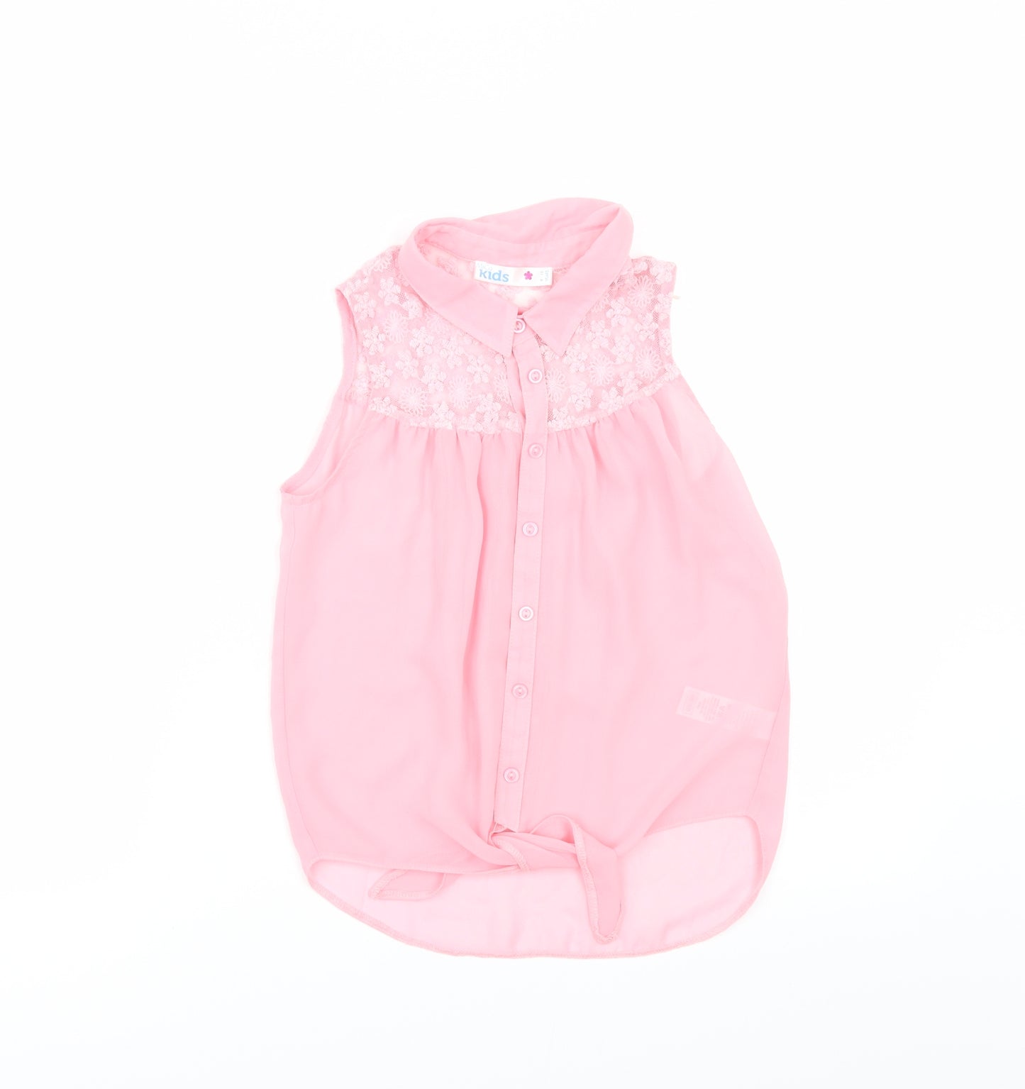 M&Co Girls Pink   Tunic Button-Up Size 9-10 Years