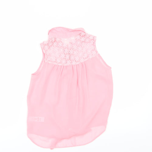 M&Co Girls Pink   Tunic Button-Up Size 9-10 Years