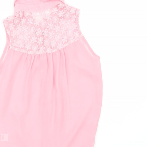 M&Co Girls Pink   Tunic Button-Up Size 9-10 Years