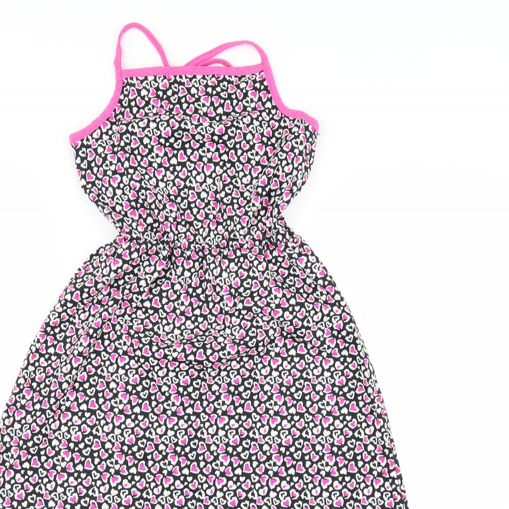 George Girls Black Geometric  Maxi  Size 8-9 Years