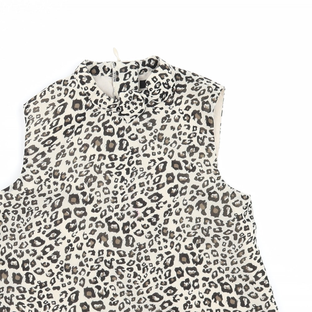 George Girls Beige Animal Print  Basic Blouse Size 8-9 Years