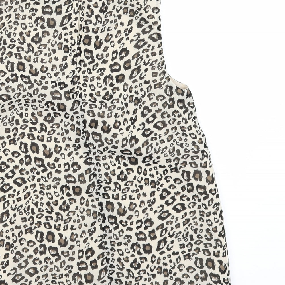 George Girls Beige Animal Print  Basic Blouse Size 8-9 Years