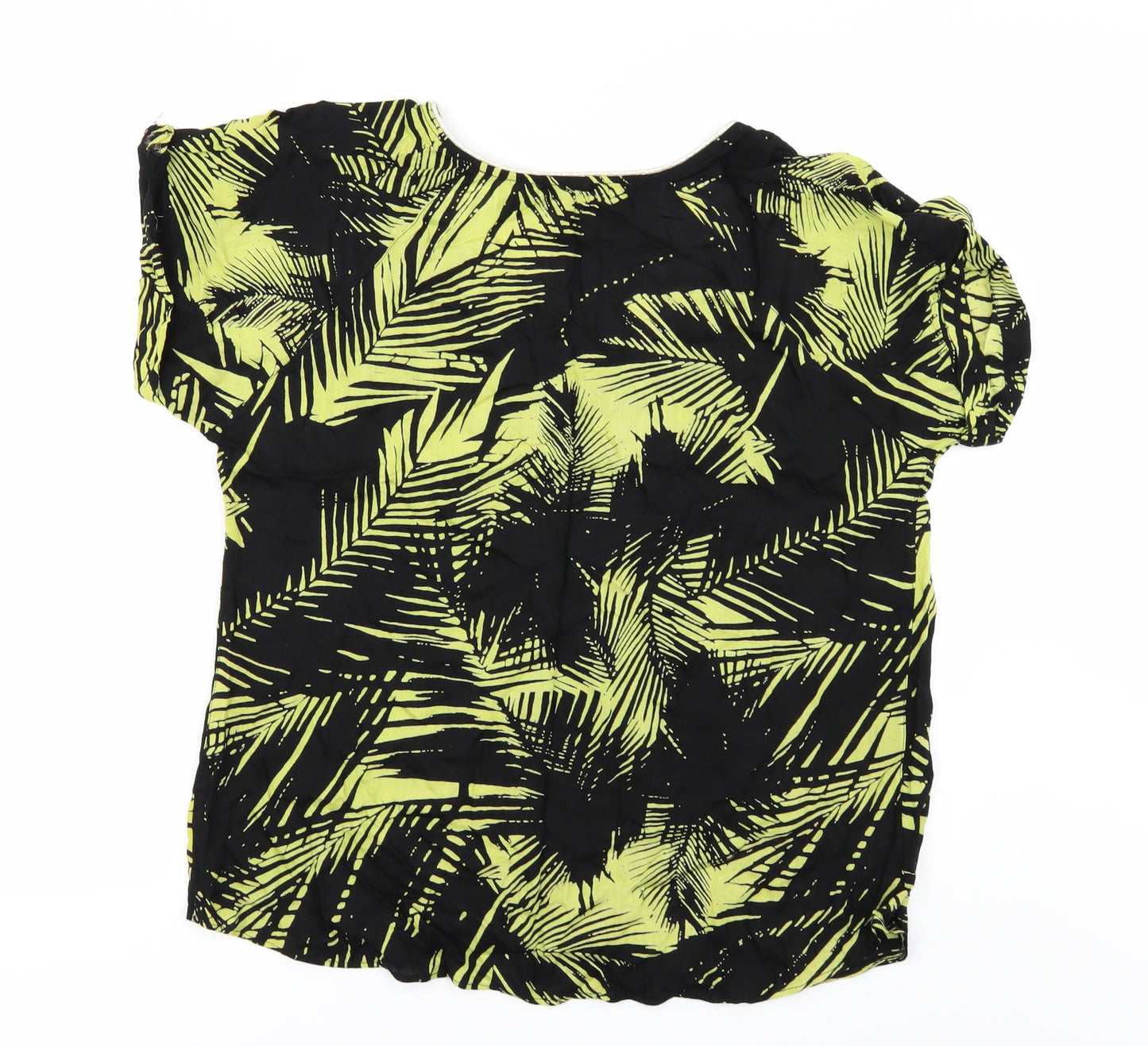 River Island Womens Black Floral  Basic T-Shirt Size 12