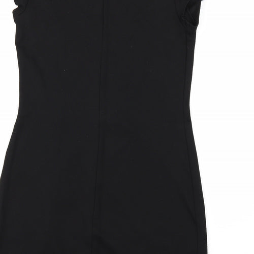 Dorothy Perkins Womens Black Geometric  A-Line  Size 10