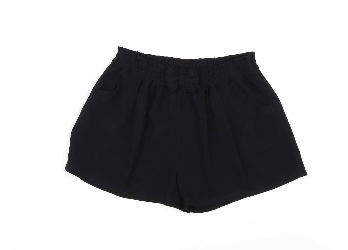 NEXT Girls Black   Paperbag Shorts Size 9 Years - bow front