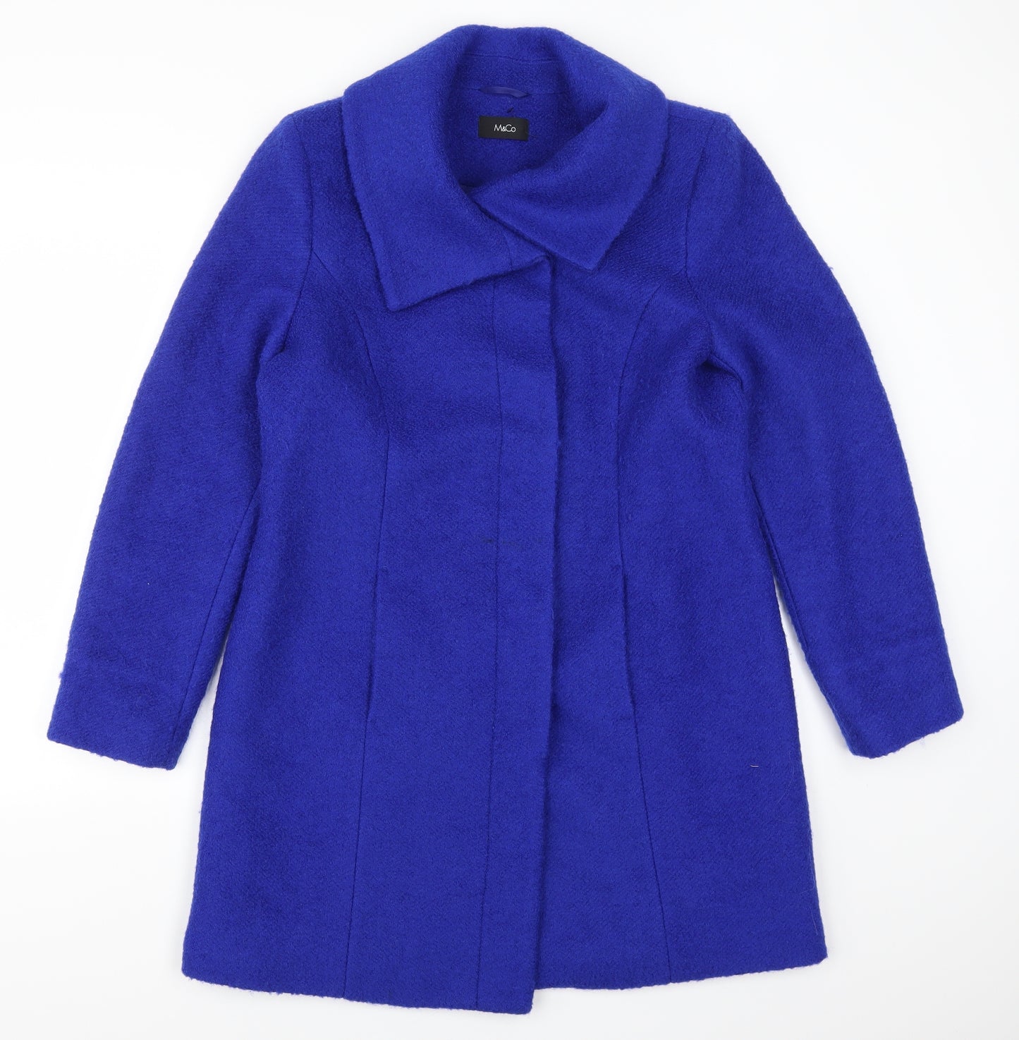 M&Co Womens Blue   Overcoat Coat Size 12