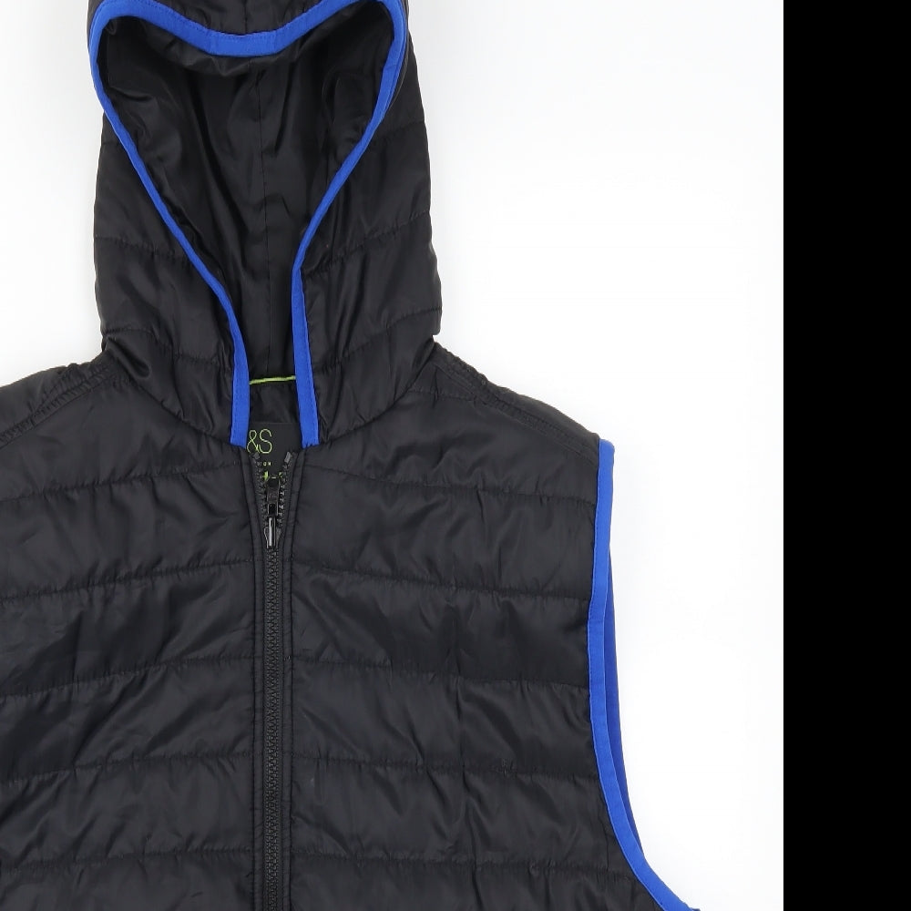 Marks and Spencer Mens Black   Gilet Coat Size XL
