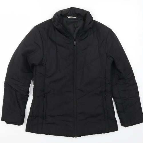 George Womens Black   Quilted Coat Size 10