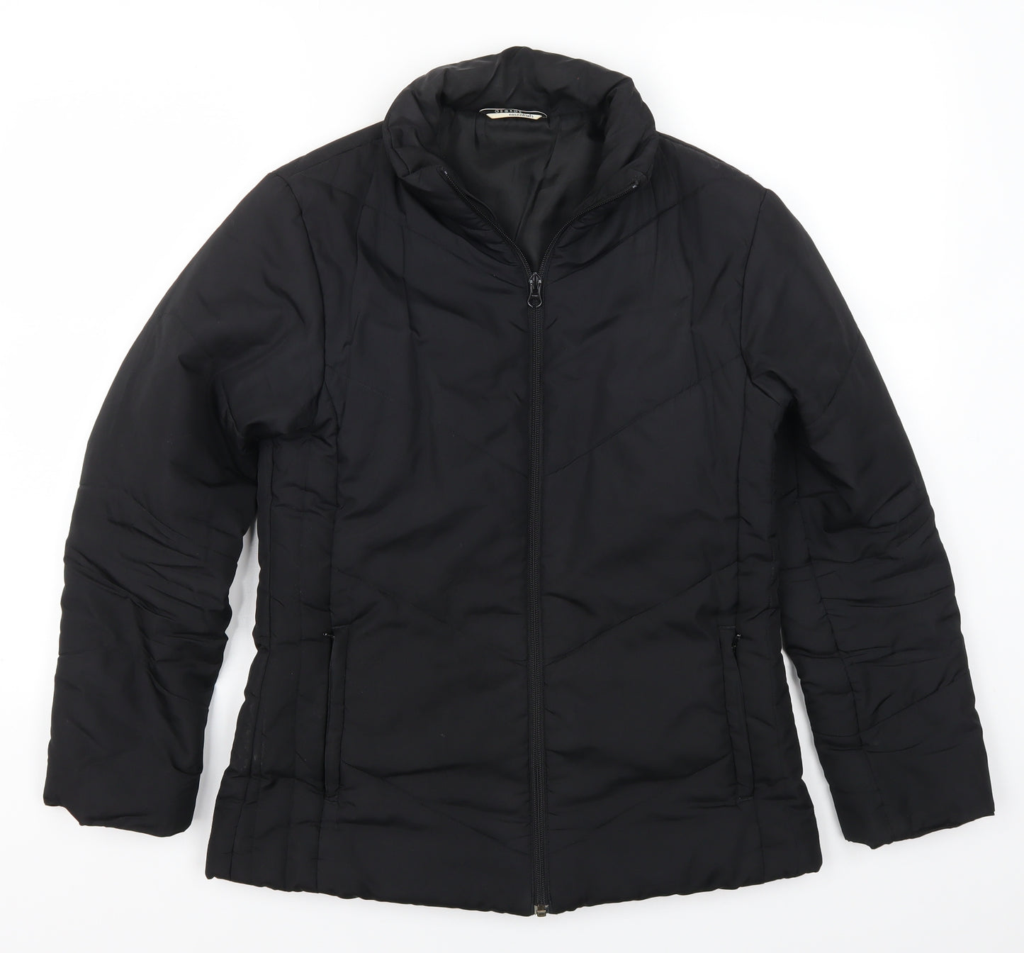 George Womens Black   Quilted Coat Size 10