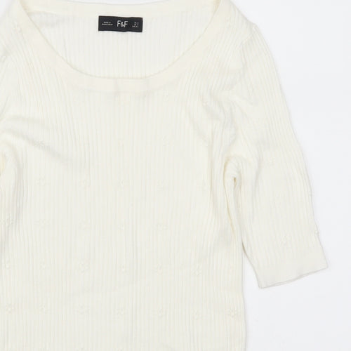 F&F Womens White   Pullover Jumper Size 6