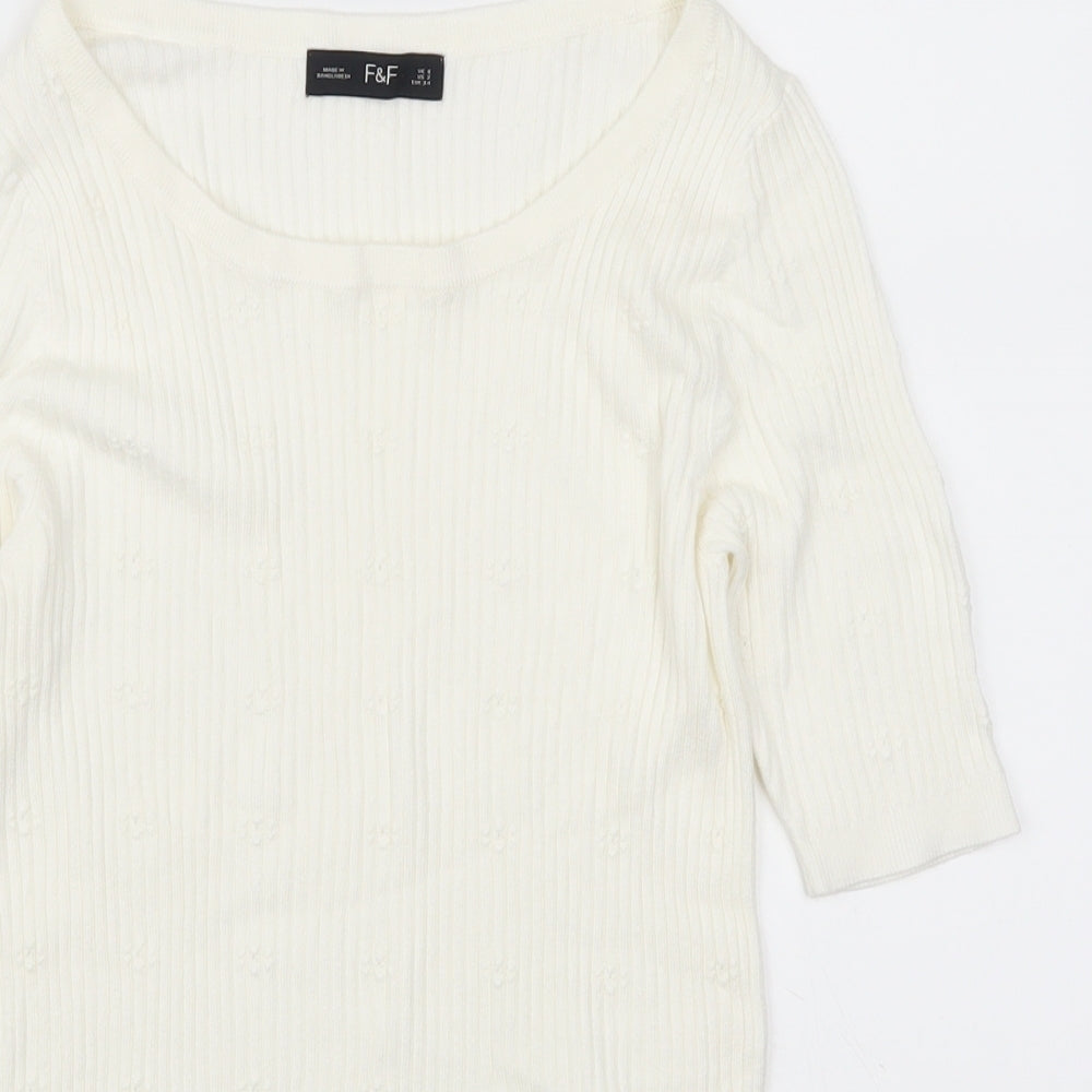 F&F Womens White   Pullover Jumper Size 6