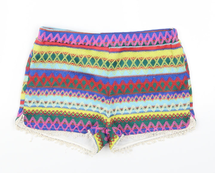 Sure Gypsy Womens Multicoloured Geometric Hot Pants Shorts Size 28 in