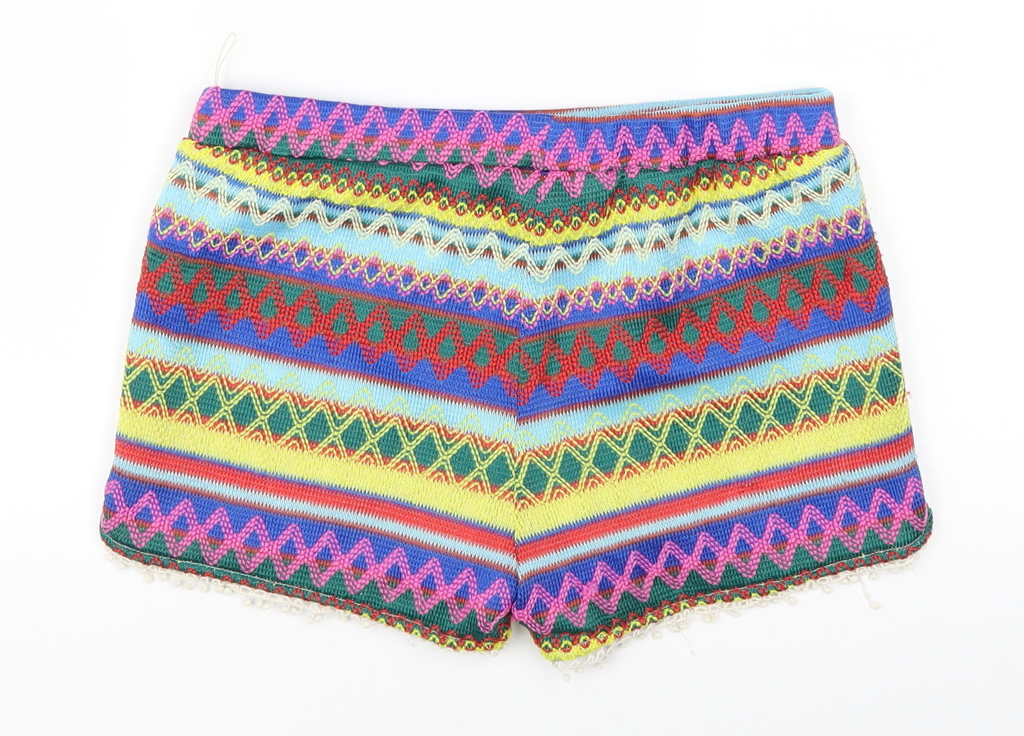Sure Gypsy Womens Multicoloured Geometric  Hot Pants Shorts Size 28 in
