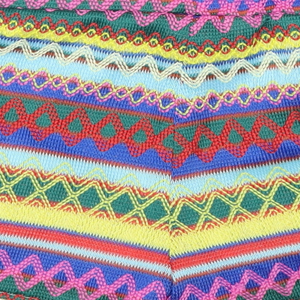 Sure Gypsy Womens Multicoloured Geometric  Hot Pants Shorts Size 28 in