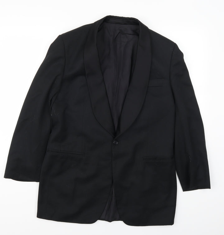 International Fashion Mens Black   Jacket Suit Jacket Size 38