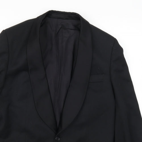 International Fashion Mens Black   Jacket Suit Jacket Size 38