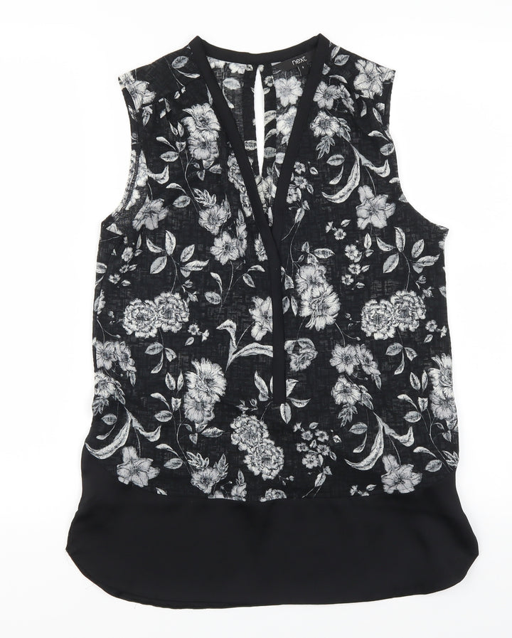 NEXT Womens Grey Floral Basic Tank Size 8