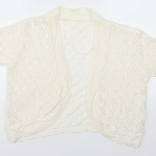 Preworn Womens White   Cardigan Jumper Size L