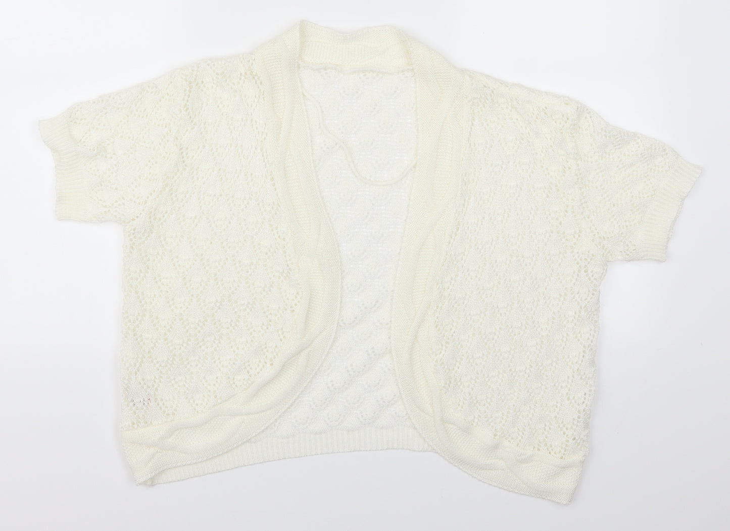 Preworn Womens White   Cardigan Jumper Size L