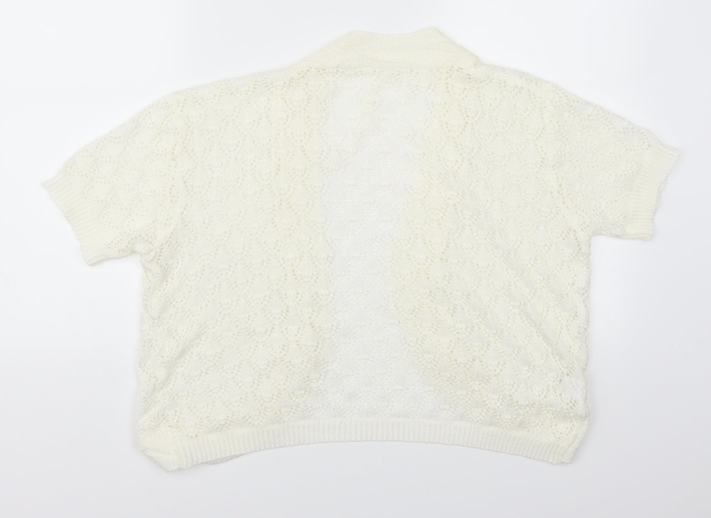 Preworn Womens White   Cardigan Jumper Size L