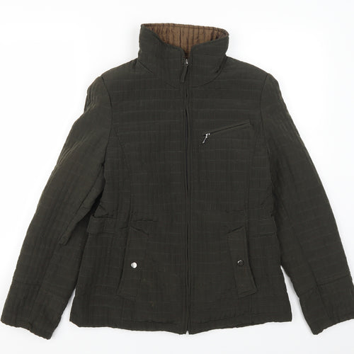 Gallery Womens Green   Quilted Coat Size S