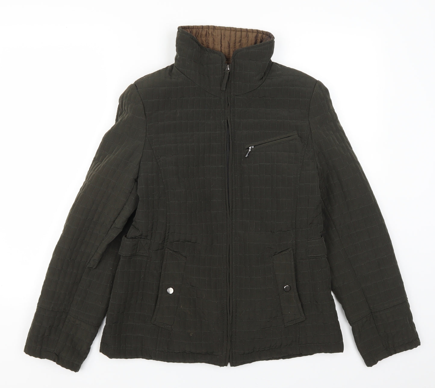Gallery Womens Green   Quilted Coat Size S