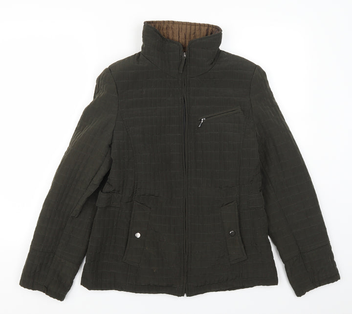 Gallery Womens Green   Quilted Coat Size S