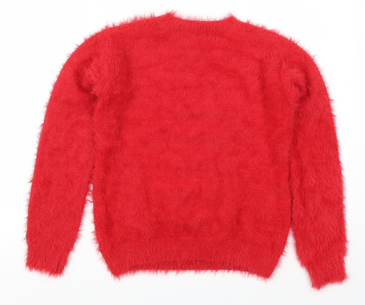 F&F Girls Red   Pullover Jumper Size 12-13 Years  - Reindeer