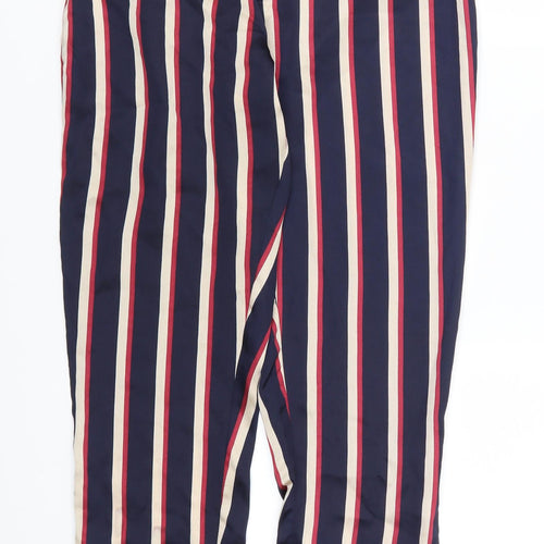 Pretty Little Thing Womens Blue Striped  Trousers  Size 8 L29 in