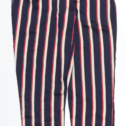 Pretty Little Thing Womens Blue Striped  Trousers  Size 8 L29 in