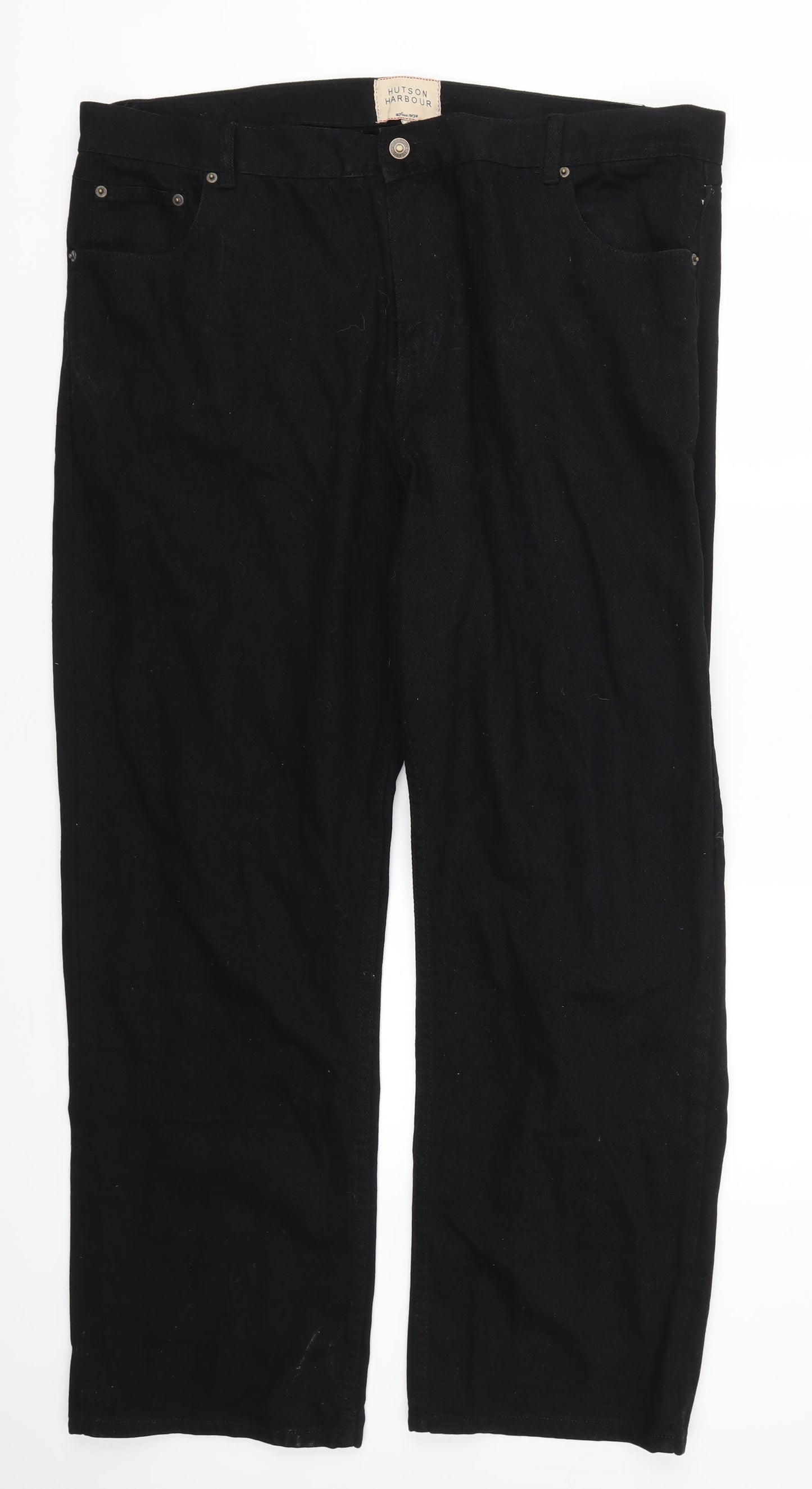 Hutson Harbour Mens Black  Denim Straight Jeans Size 42 L30 in