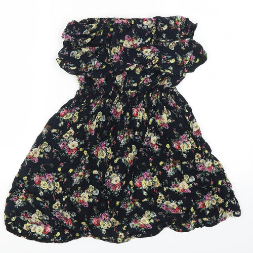 Zeva Womens Black Floral  Mini  One Size