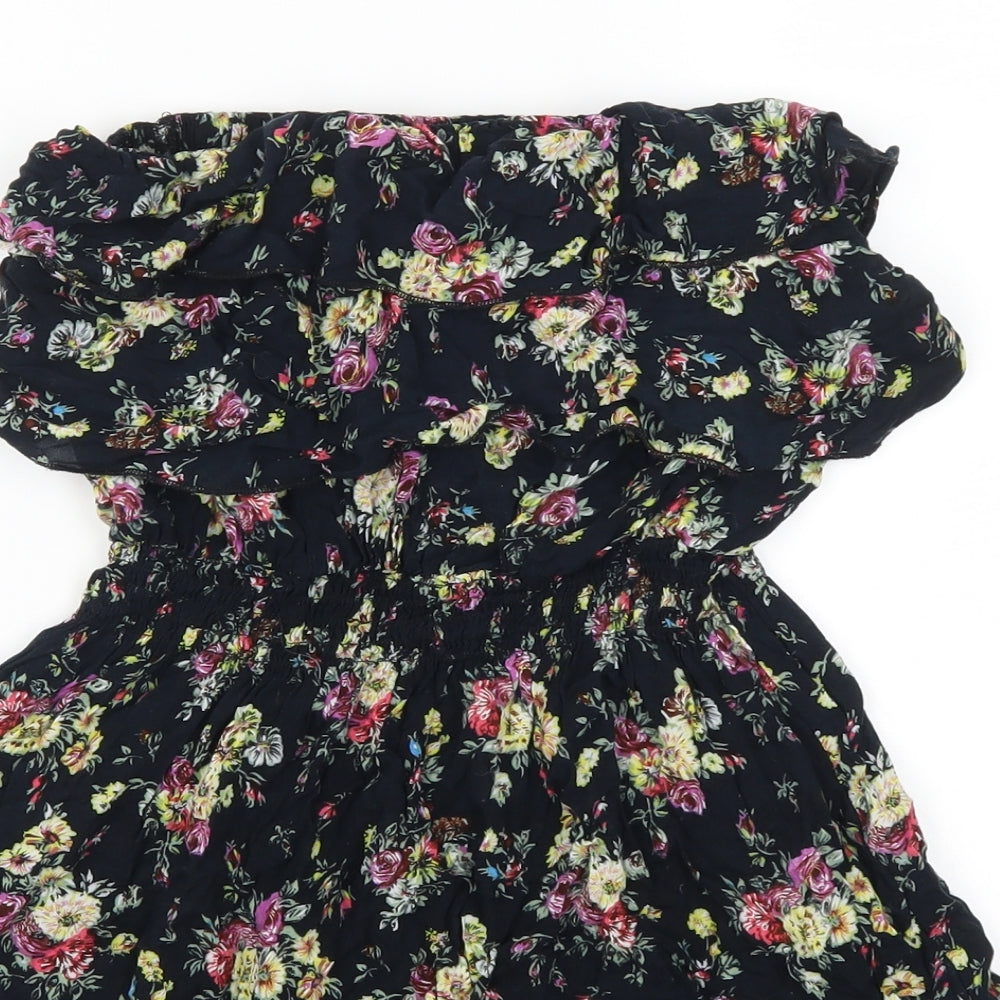 Zeva Womens Black Floral  Mini  One Size