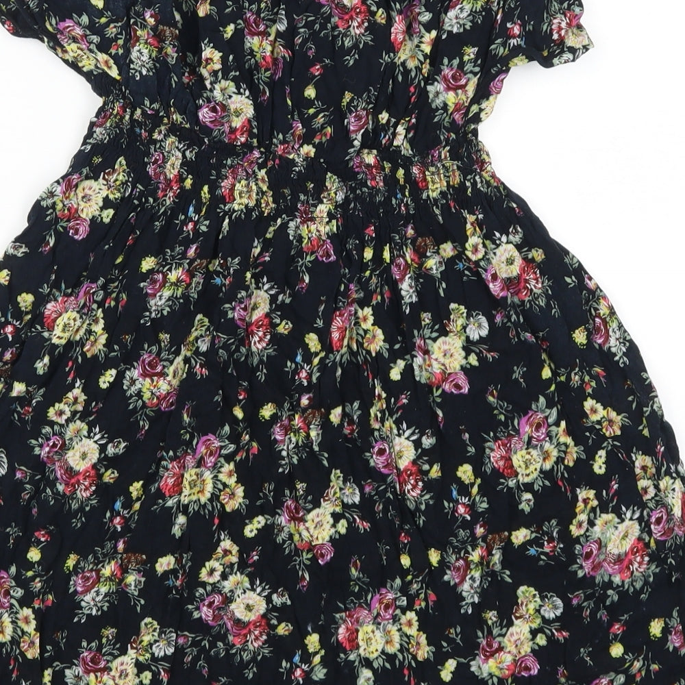 Zeva Womens Black Floral  Mini  One Size