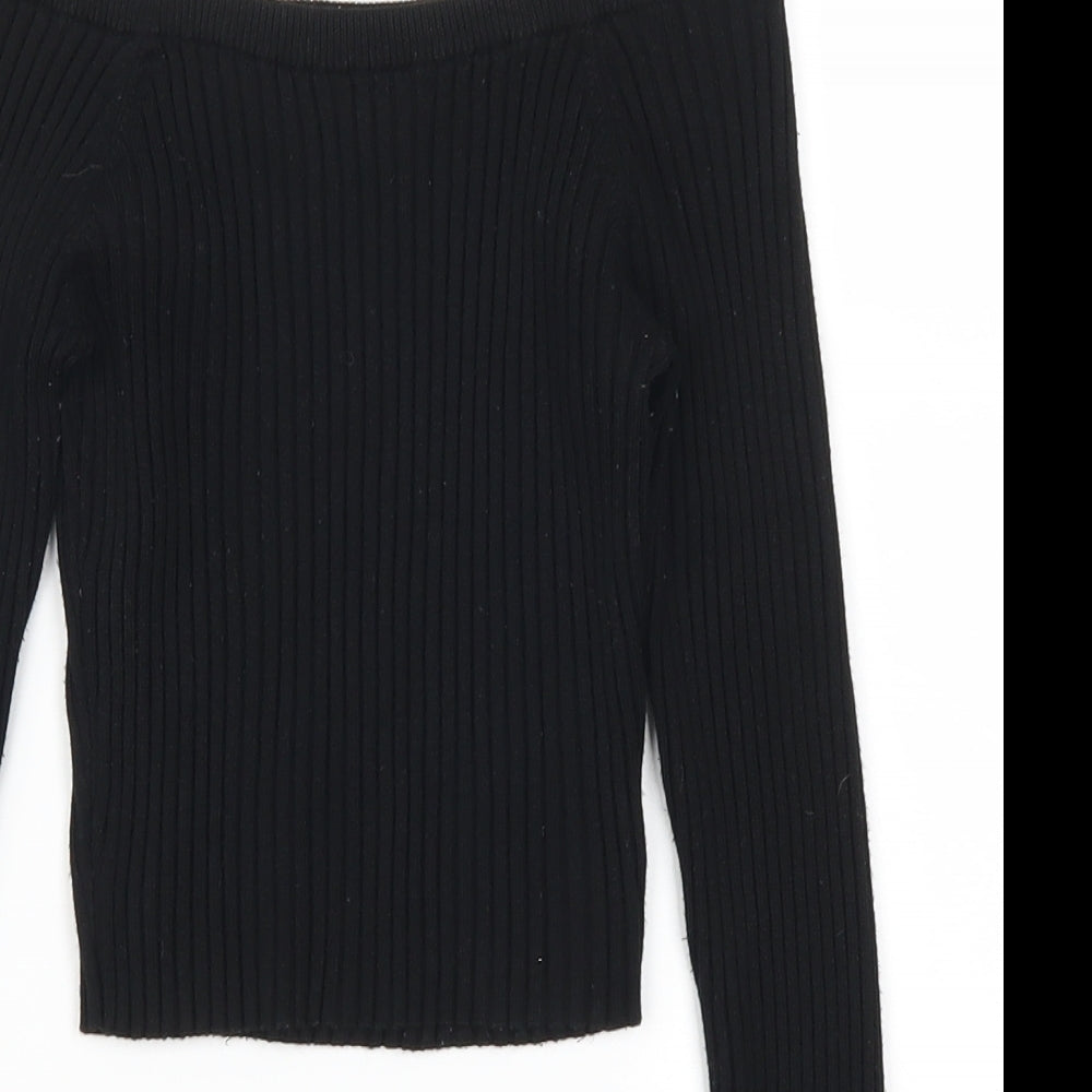 Missguided Womens Black   Cropped T-Shirt Size 8