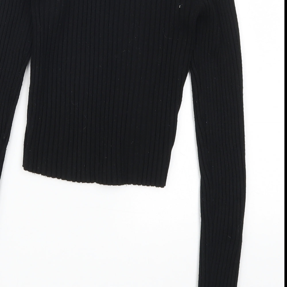 Missguided Womens Black   Cropped T-Shirt Size 8