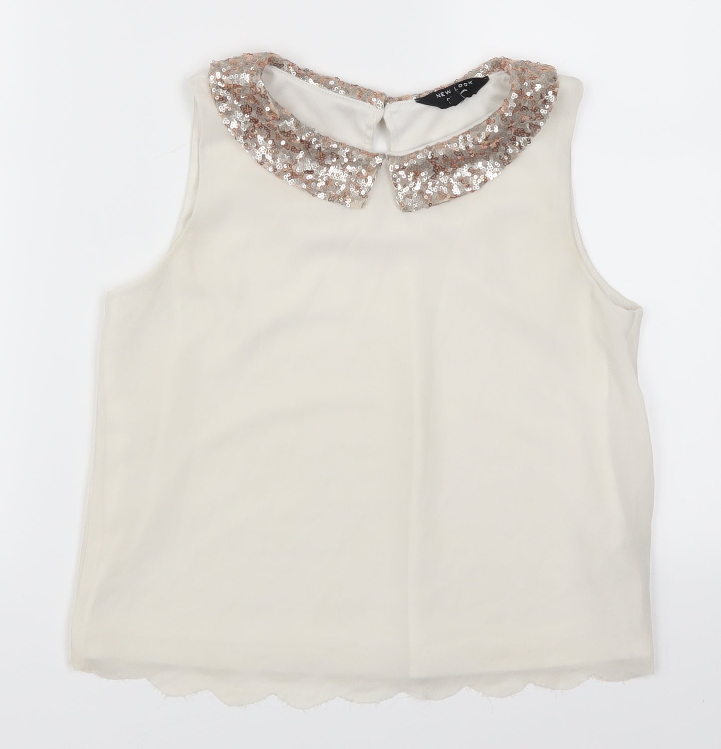 New Look Girls White   Basic Tank Size 12 Years